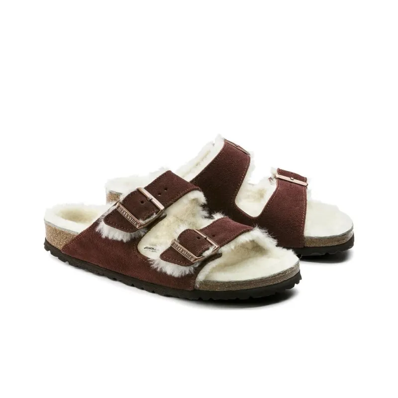Birkenstock Arizona Shearling Suede Leather Narrow Fit 'Port'-2