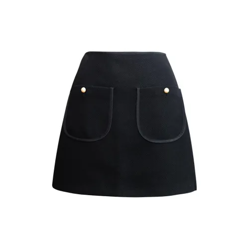 Little pull Casual Short Skirts Women's Black