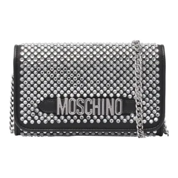 MOSCHINO Nylon Shoulder Bag Crossbody Bag Wallet Women's Black