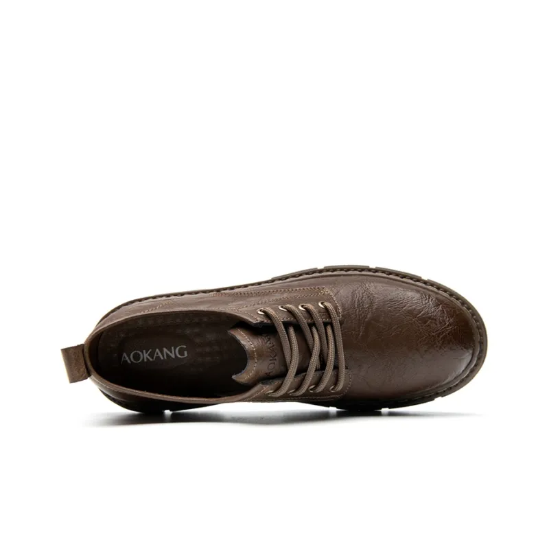AOKANG Dress Shoes Men's Red Brown-2