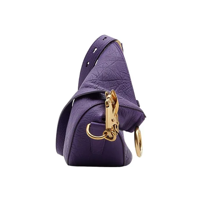 Burberry Calfskin Handbag Shoulder Bag Women's Ribbon Purple-1