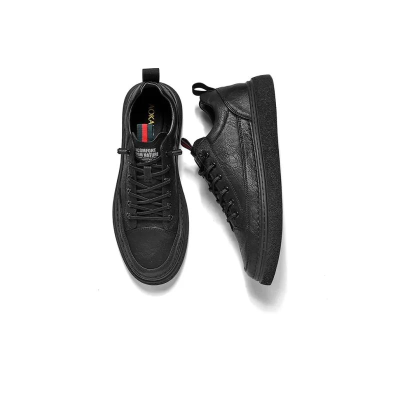 AOKANG Low Top Skateboard Shoes Men's Black-4