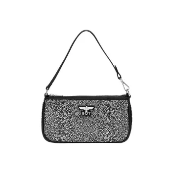 Boy London Fabric, Cotton Shoulder Bag, Handbag Regular Women's Black