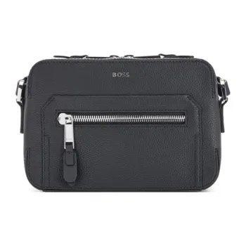 HUGO BOSS Cow Leather Reporter Bag Crossbody Bag Shoulder Bag Men's Black