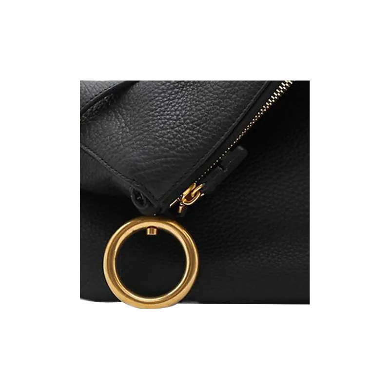 Burberry Calfskin Handbag Shoulder Bag Small Size Women's Black-4