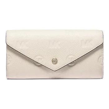 MICHAEL KORS Jet Set Travel Leather Coin Purses Wallets Large Size Women's White