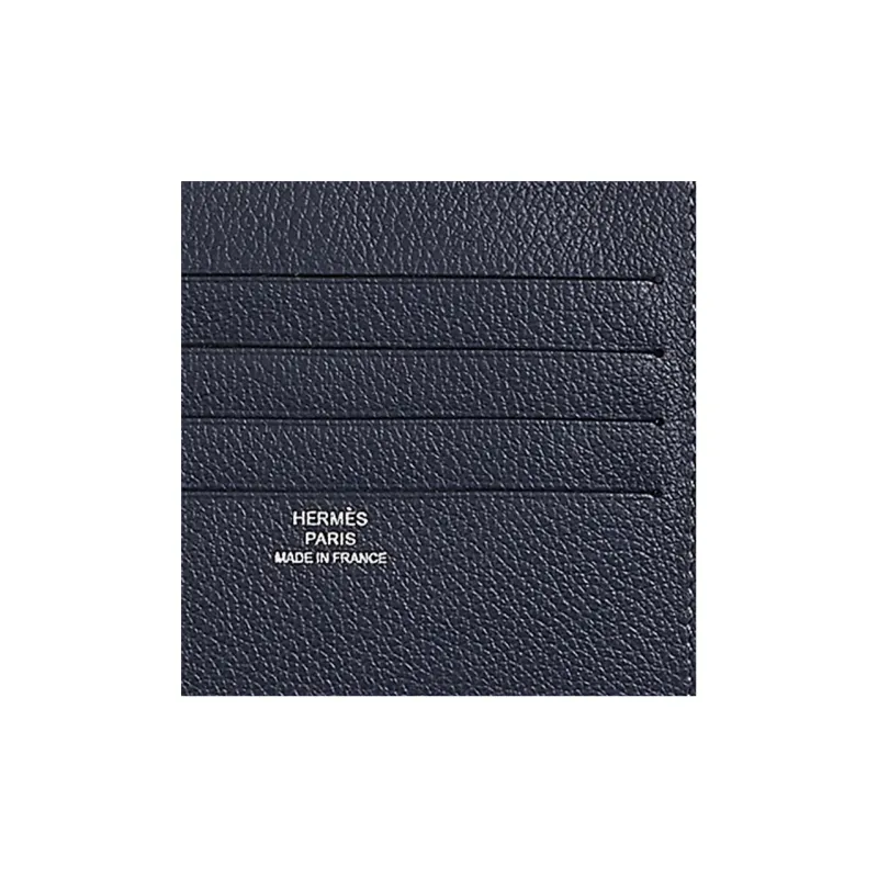 HERMES Citizen Twill Evercolor Leather Card Holder Regular Unisex Midnight Blue/medium Green/sapphire Blue-2