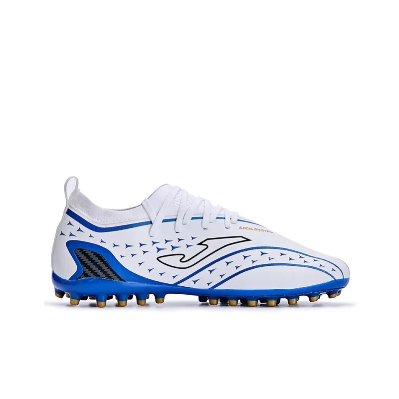 Joma MG Rubber Short Studs Anti Slip Wear Resistant Soccer Shoes Men's White Blue-1