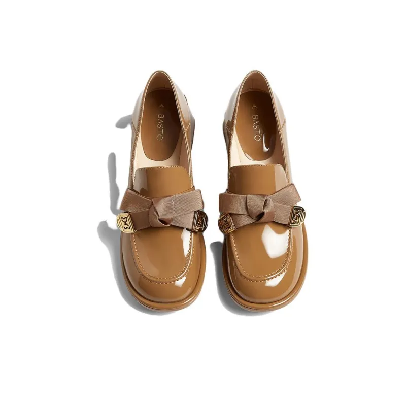 BASTO Loafers Women's Low Top Black/Brown-7