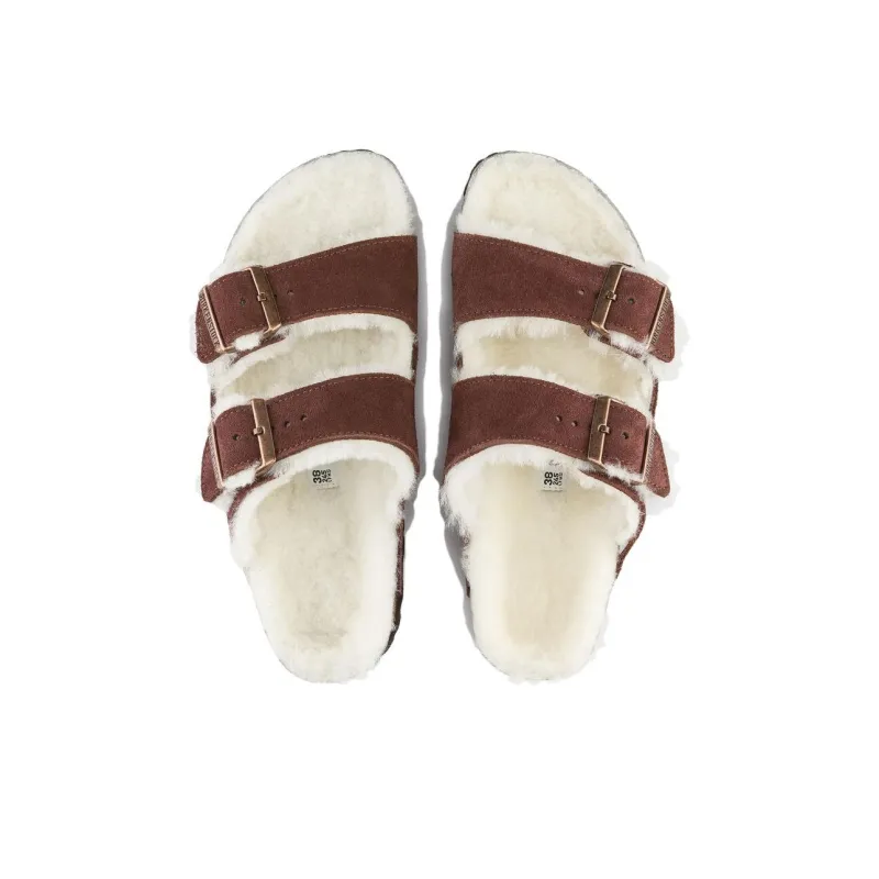 Birkenstock Arizona Shearling Suede Leather Narrow Fit 'Port'-3