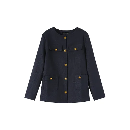 EIDOLON GRAIN Velvet Jackets Women's Navy Blue