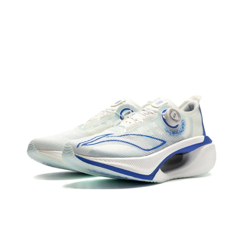 LiNing Jueying 2 Cushioning Anti Slip And Wear Resistant Lightweight Rebound Low Top Running Shoes Unisex White Blue-2