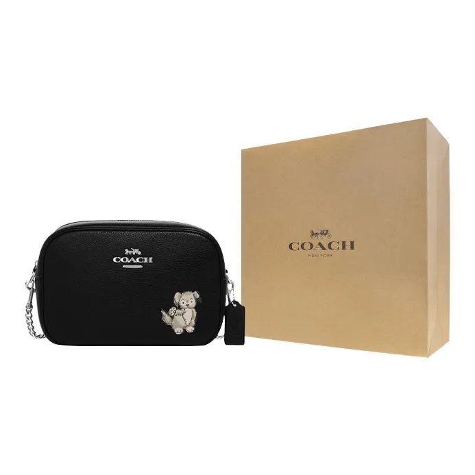 COACH Jamie Refined Pebble Leather Camera Bags Shoulder Bag Crossbody Bag Medium Size Women's Black-4