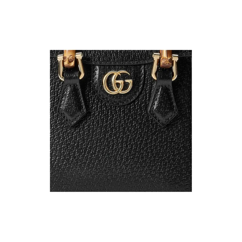GUCCI Diana Leather Shoulder Bag, Crossbody Bag, Handbag Mini Women's Black-7