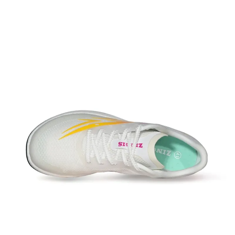 ZINGIS Slip Resistant Low Top Sprint Running Shoes Unisex White-3