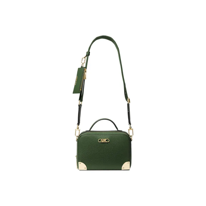 MICHAEL KORS Litchi Grain Leather Shoulder Bag, Crossbody Bag Small Size Women's Dark Green-1