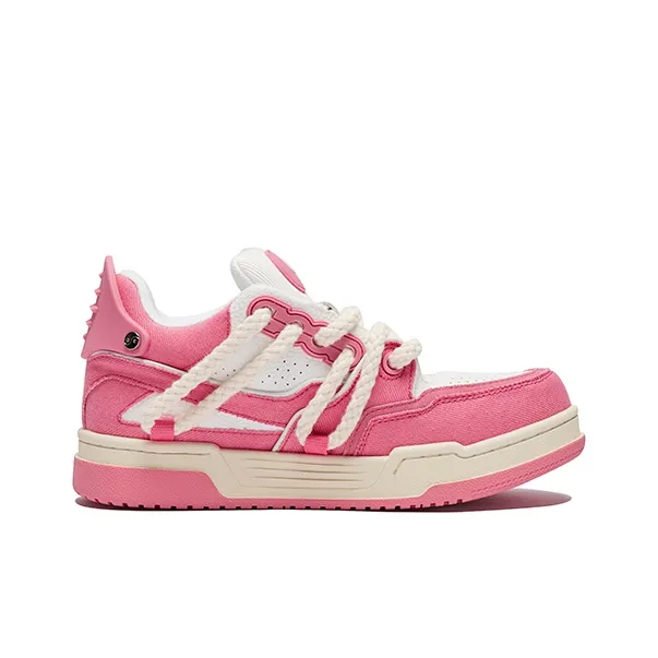 GOODBRAND Height Increasing Abrasion Resistant Slip Resistant Mid Top Skateboard Shoes Unisex Cherry Blossom Pink-3