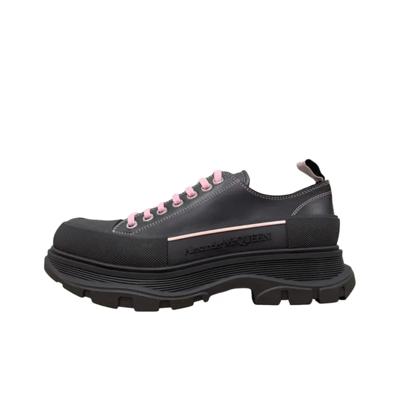 Alexander McQueen Tread Slick Low Lace Up Black Pink-0