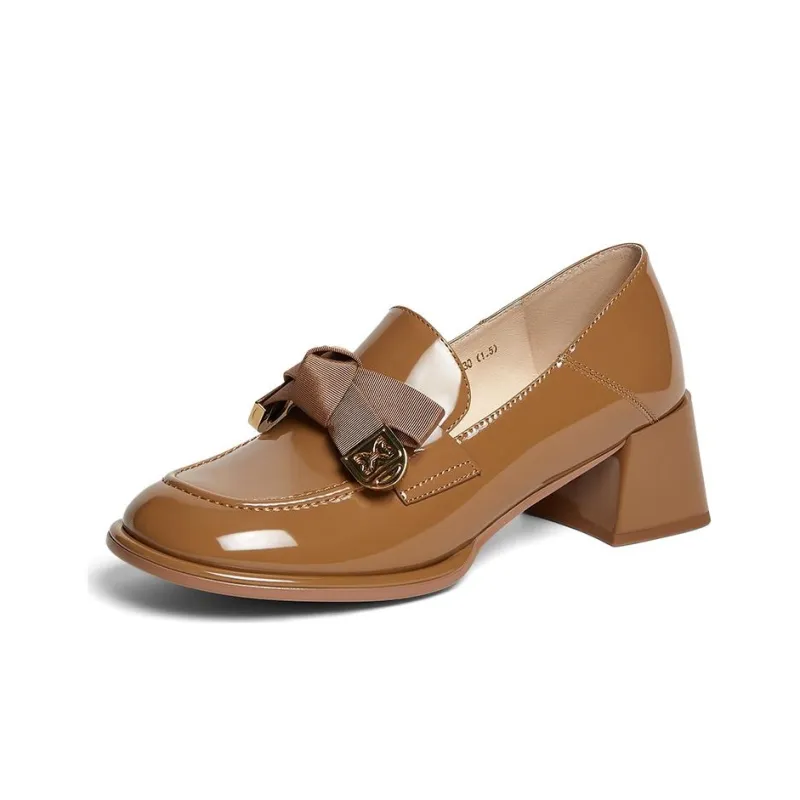 BASTO Loafers Women's Low Top Black/Brown-5