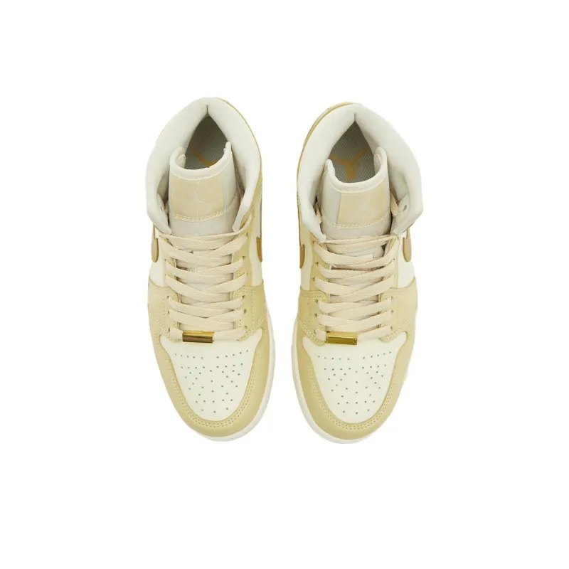 Jordan 1 Mid Se Pale Vanilla Metallic Gold Women's-2