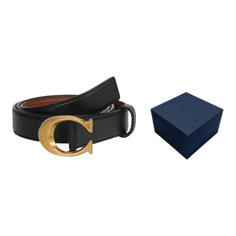 COACH Leather Leather Belts Women's Black Width  2.5cm-5
