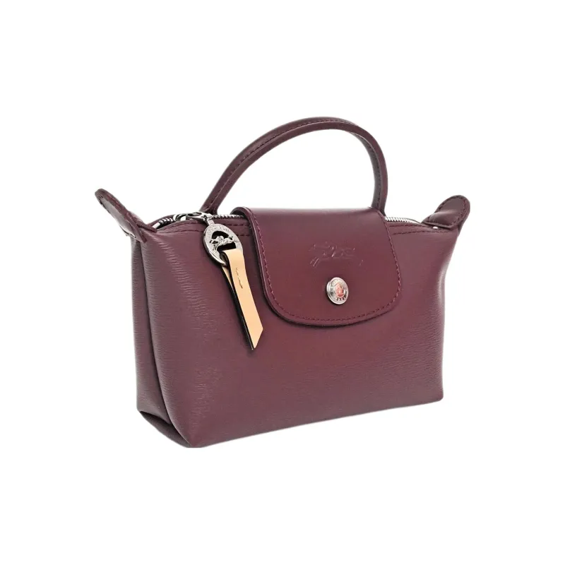 LONGCHAMP Le Pliage City Coated Canvas With Leather Dumpling Bag Handbags Women's Dark Purple-1