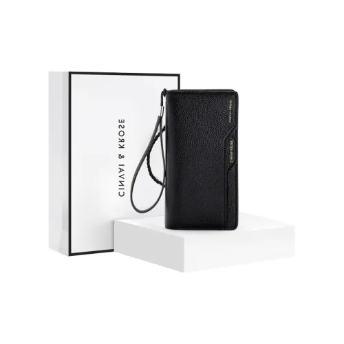 Simvay Clos Cow Leather With Synthetic Leather Coin Purse 2 in 1 Clutch Wallet Card Holder Wallet Men's Black/Coffee