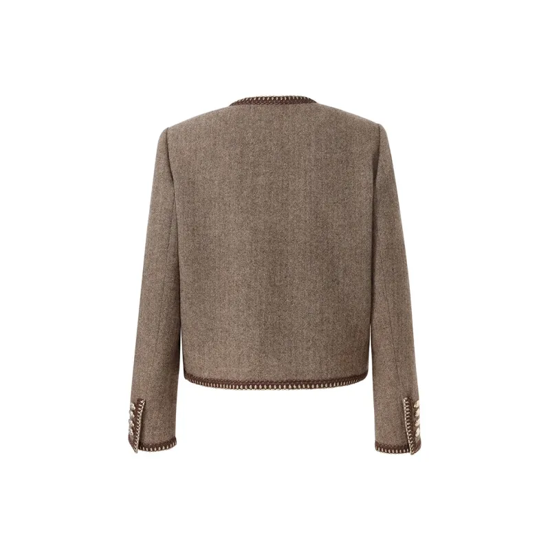 GOELIA Cropped Coats Women's 86Y Coffee-1