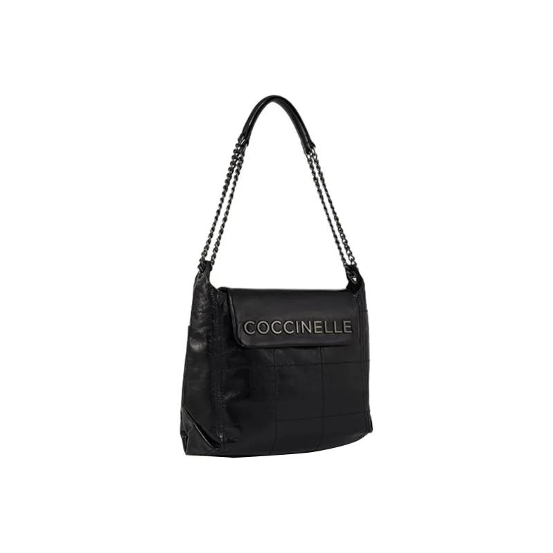 COCCINELLE Cow Leather Hobo Bag Handbag Shoulder Bag Large Size Women's Black-1