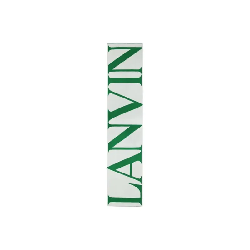 Lanvin Knit Scarves Unisex Black White Green-8