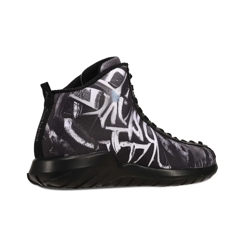 SOULSFENG Anti Slip Wear Resistant Mid Top Basketball Shoes Unisex Black-3