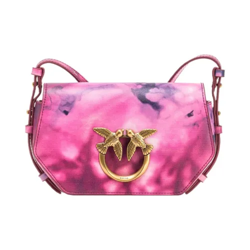 PINKO Cow Leather Crossbody Bag Mini Women's Pink