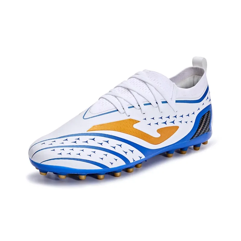 Joma MG Rubber Short Studs Anti Slip Wear Resistant Soccer Shoes Men's White Blue-2