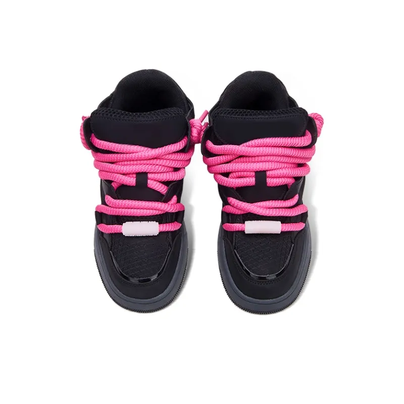 KARLIE KELLER Coverage Height Increasing Support Wear Resistant Low Top Casual Shoes Unisex Pink Black-4