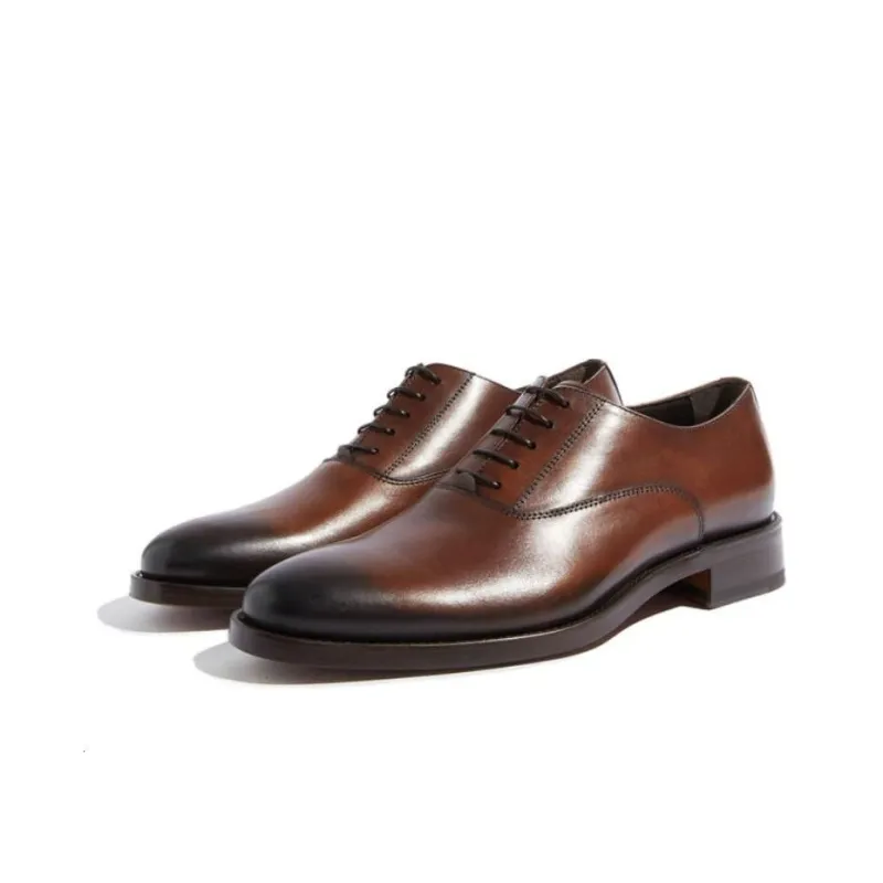 SCAROSSO Marco Almond Toe Oxford Shoes-2