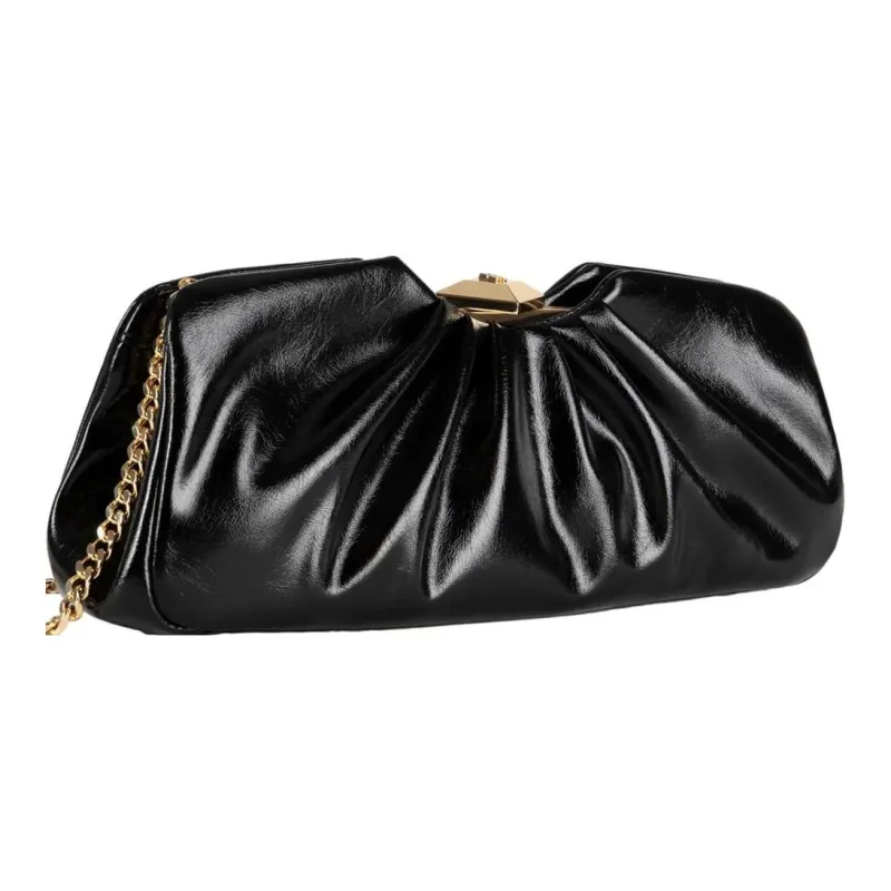 Elisabetta Franchi Synthetic Leather Clutch Large Size Women's Black-1