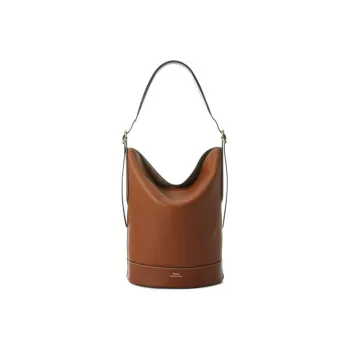 Polo Ralph Lauren Bellport Cow Leather Bucket Bag Portable Crossbody Bag Shoulder Bag Women's Brown