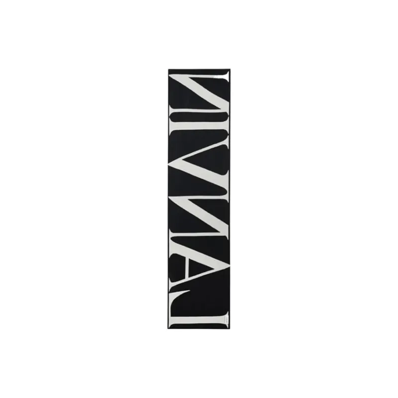 Lanvin Knit Scarves Unisex Black White Green-4