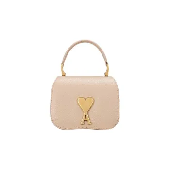 AMIPARIS Grained Leather Portable Crossbody Bag, Shoulder Bag Extra Mini Men's Nude Pink