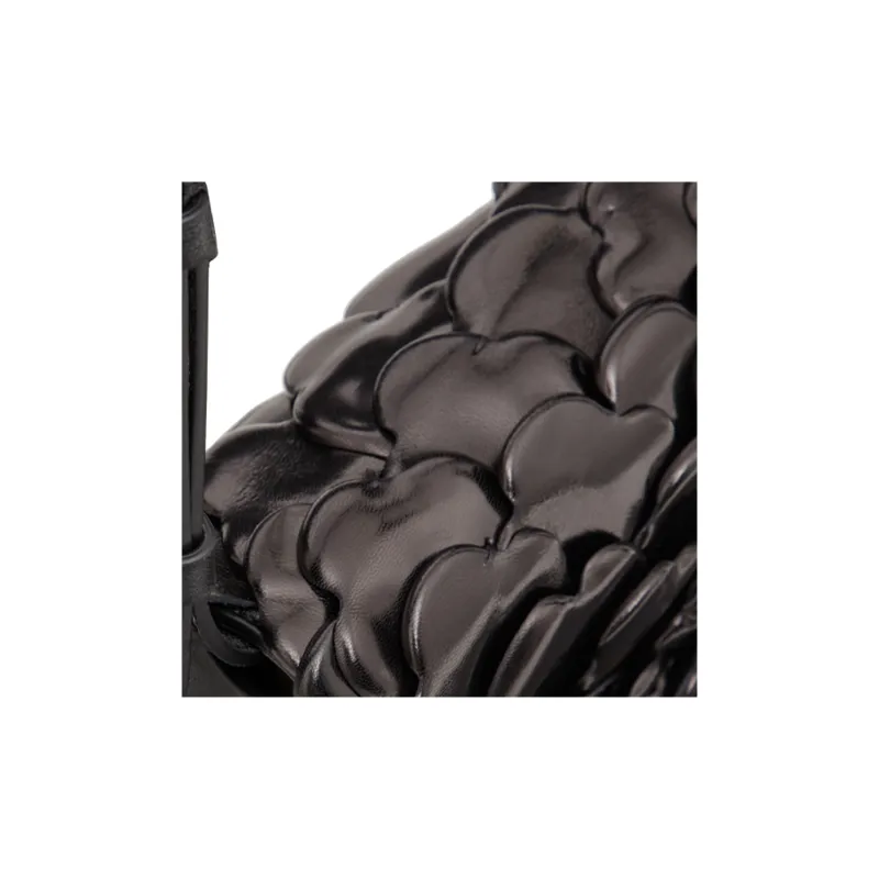 Valentino Atelier Sheepskin Leather Messenger Bag Shoulder Bag, Handbag Women's Black-4