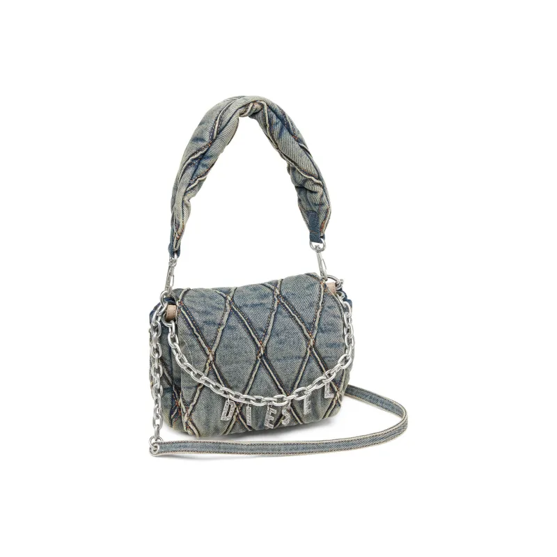 DIESEL Cotton One Shoulder Handbag Small Size Women's Dark Blue-1