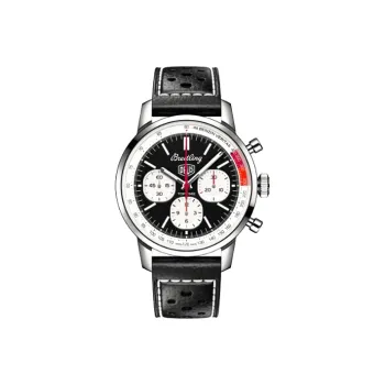 BREITLING Automatic Mechanical Movement Men's Watches Watch 41mm Black Dial Stainless Steel Case Cow Leather Strap