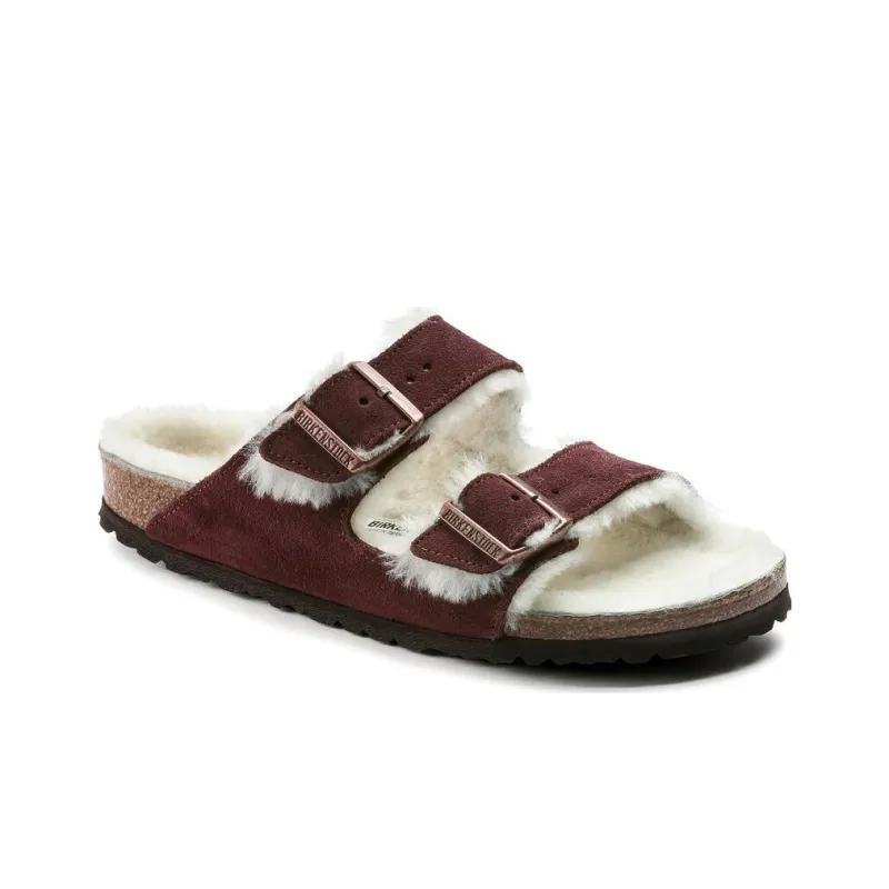 Birkenstock Arizona Shearling Suede Leather Narrow Fit 'Port'-1