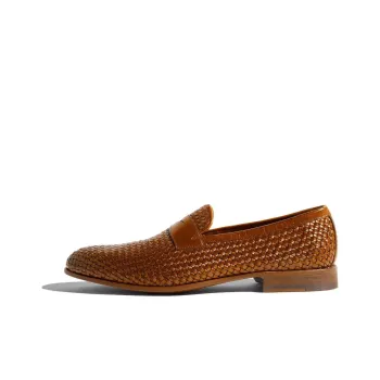 SCAROSSO Andrea Almond Toe Woven Loafers