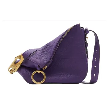 Burberry Calfskin Handbag Shoulder Bag Women's Ribbon Purple