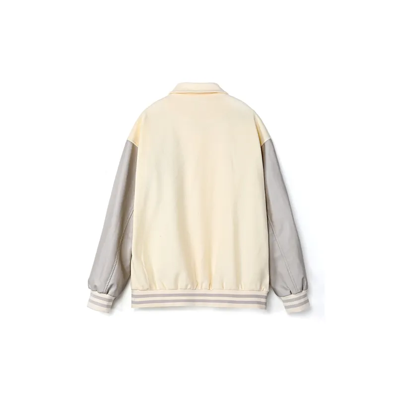 STANAIR Letter Embroidered Drop Shoulder Loose Fit Baseball Jacket Unisex-1