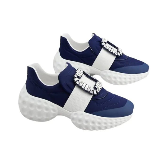 Roger Vivier Run Light Strass Viv' Run Low-Top Casual Shoes Women's Blue-2