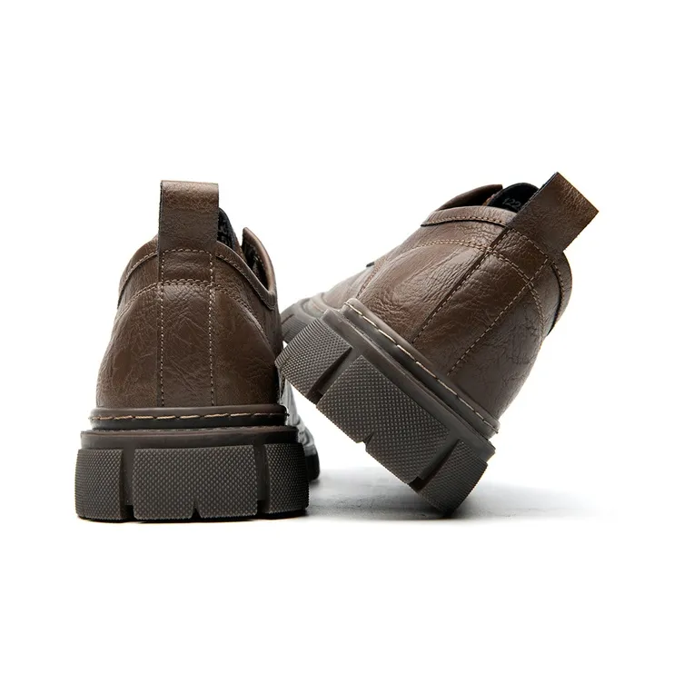 AOKANG Dress Shoes Men's Red Brown-3