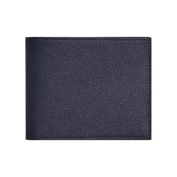 HERMES Citizen Twill Evercolor Leather Card Holder Regular Unisex Midnight Blue/medium Green/sapphire Blue
