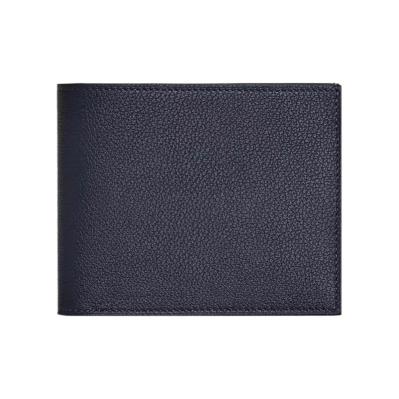 HERMES Citizen Twill Evercolor Leather Card Holder Regular Unisex Midnight Blue/medium Green/sapphire Blue-0